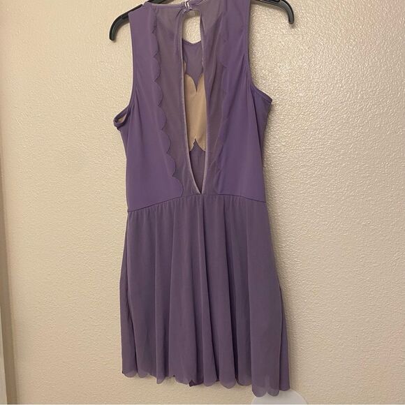 WEISSMAN solo Dance lavender purple Costume lyrical Scallop Hem Dress LA adult - Picture 4 of 12